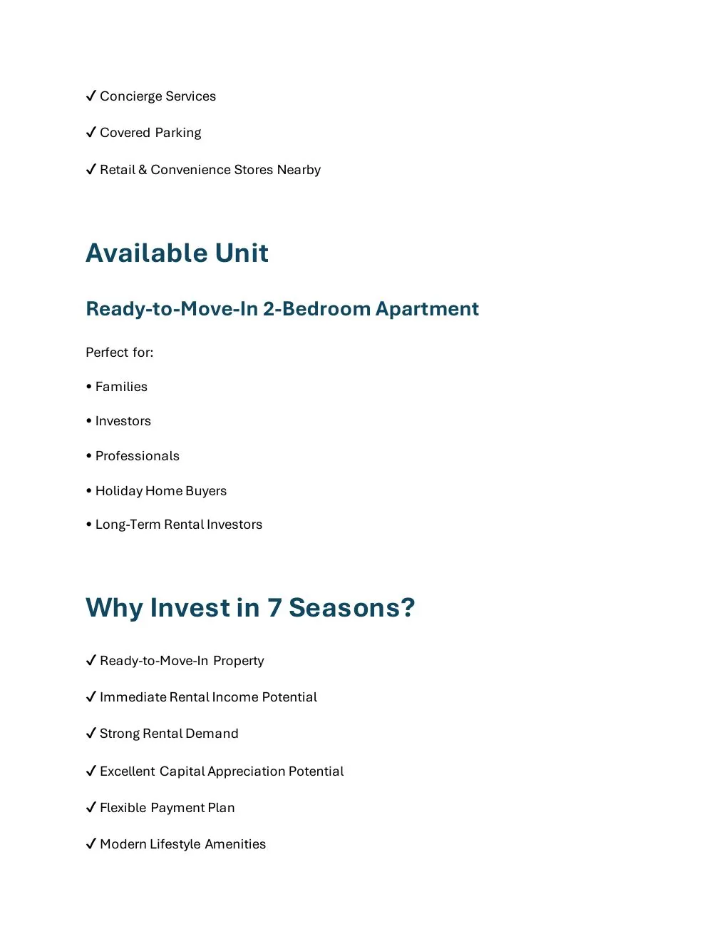 7 Seasons Ready 2-Bedroom Apartment available unit and buyer suitability details - supplied Wabel Real Estate brochure page 4