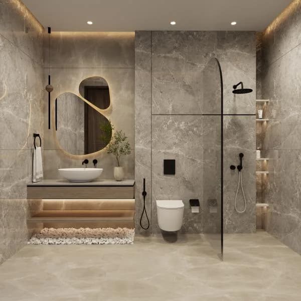 ParkVille apartment bathroom render