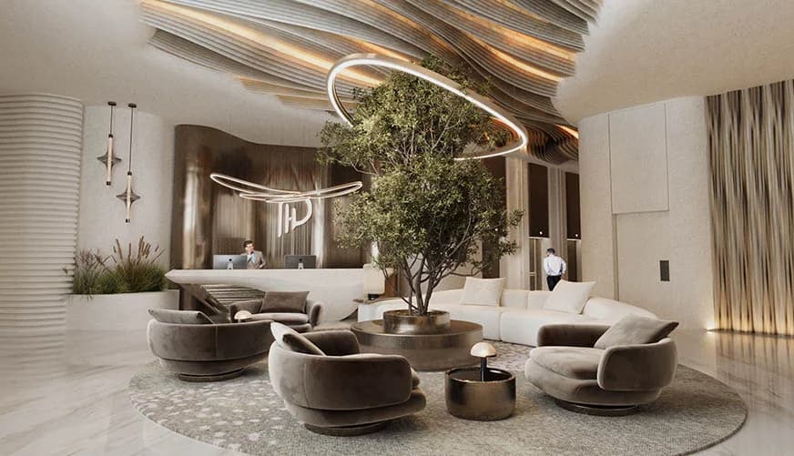 Sky Line arrival lounge render