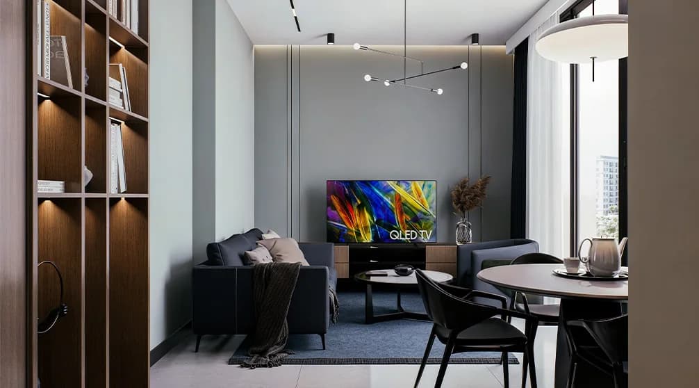 Al Haseen 4 contemporary one-bedroom apartment living room